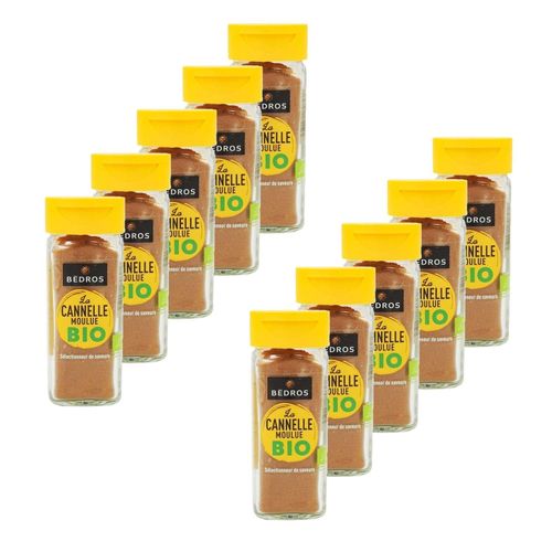 Lot 10x Cannelle En Poudre Bio - Flacon 24g