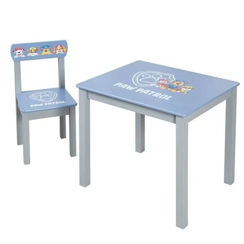 Ensemble Table + 1 Chaise Enfants Roba Pat'patrouille - Motif Chiens Chase Ruben & Marcus - Bleu - Gris