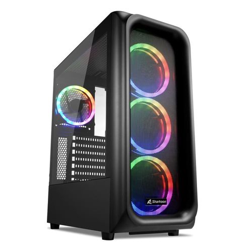 Boitier PC Moyen Tour ATX Sharkoon TK5M RGB avec panneau vitré - Noir
