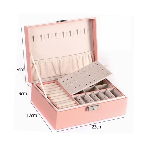 Coffret à bijoux pour femme, coffret à bijoux de voyage en cuir PU