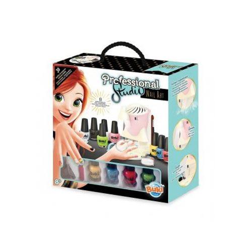 Coffret Beaute Professional Studio Nail Art 8 Vernis A Ongles Enfant - Atelier Machine A Manucure - Jeu D'imitation Cosmetique Fille + Carte