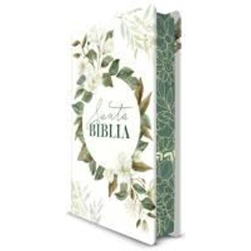 Biblia Rvr 1960 Letra Grande Tamaño Manual, Tapa Dura Con Flores Blancas / Spani Sh Bible Rvr 1960 Handy Size Large Print Hardcover White With White Flowers