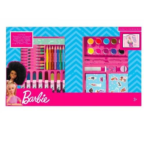 Trade Shop - Coffret Aquarelles Jeu De Coloriage Barbie Pour Filles 52 Pieces