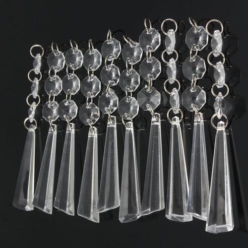 10pcs acrylique cristal pendentif octogonales mariage décor fes09217