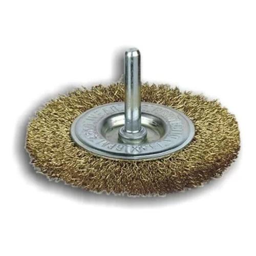 Brosse circulaire sur tige 6x25mm SIT 0979 - Pour perceuse - En acier laitonné 0,30mm - Ø50mm - E 5mm