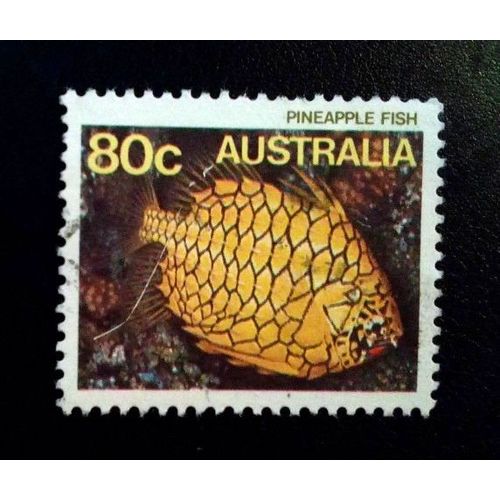 Timbre Australie 1985 Pineapplefish (Cleidopus Gloriamaris) 80c