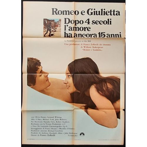 Roméo Et Juliette - Film 1968 Franco Zeffirelli Avec Leonard Whiting , Olivia Hussey , John Mcenery. Affiche De Cinéma Originale Italienne 140x100 Cm - Italian Movie Poster - Pièce William Shakespeare