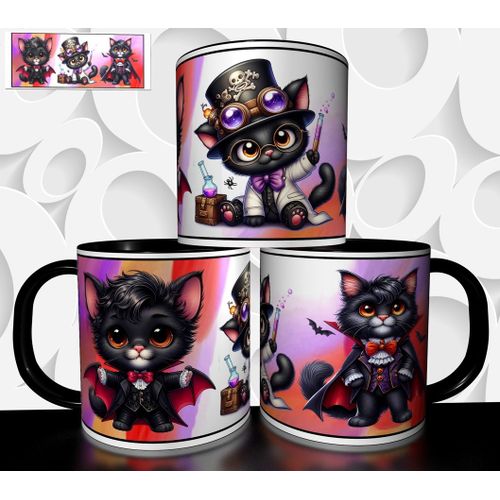 Mug Tasse À Café - Halloween Petit Chat Noir Mignon 2761
