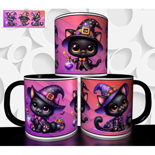 Mug Tasse À Café - Halloween Petit Chat Noir Mignon 2762