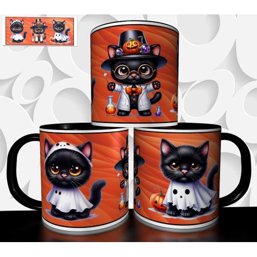 Mug Tasse À Café - Halloween Petit Chat Noir Mignon 2770