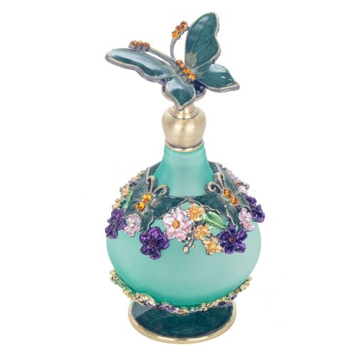 ORIGEN Home Decor Botella De Perfume Miniaturas Azul 9x5x5cm Metal y Cristal<br /><br />