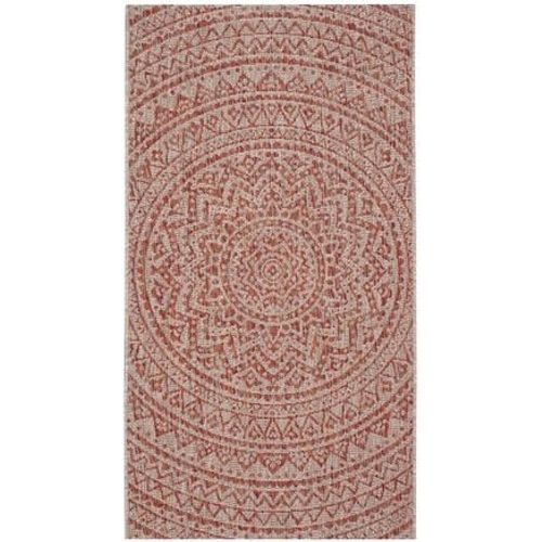 Tapis D'intérieur / Extérieur Contemporain Safavieh Cour Marron - 80 X 150 Cm