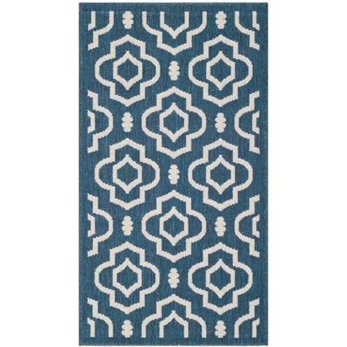 Tapis D'intérieur / Extérieur Treillis Safavieh Cour Bleu - 80 X 150 Cm