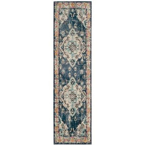 Tapis D'intérieur Bohème Chic Safavieh Monaco Bleu - 70 X 250 Cm