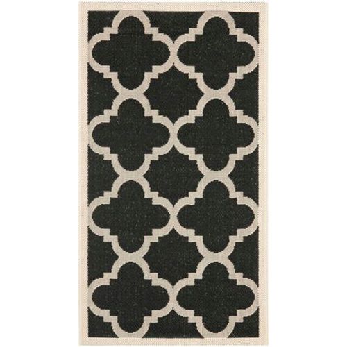 Tapis D'intérieur / Extérieur Treillis Safavieh Cour Noir - 160 X 230 Cm