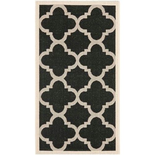 Tapis D'intérieur / Extérieur Treillis Safavieh Cour Noir - 80 X 150 Cm