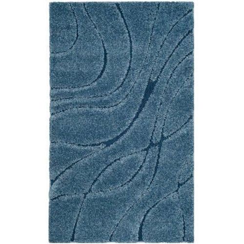 Tapis D'intérieur Hirsute Safavieh Floride Shag Bleu - 120 X 180 Cm
