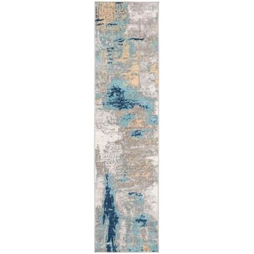 Tapis D'intérieur Abstrait Safavieh Jaspe Gris - 70 X 250 Cm