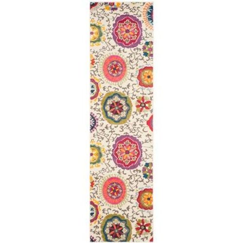 Tapis D'intérieur Bohème Chic Safavieh Monaco Blanc - 70 X 250 Cm