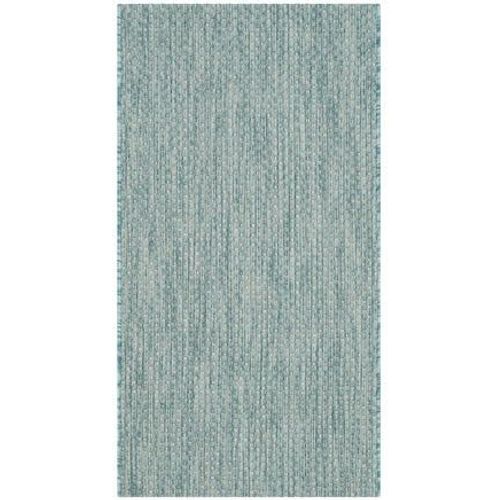Tapis D'intérieur / Extérieur Contemporain Safavieh Cour Bleu - 160 X 230 Cm