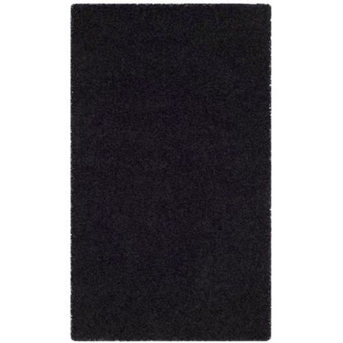 Tapis D'intérieur Hirsute Safavieh Athens À Poils Longs Noir - 160 X 230 Cm