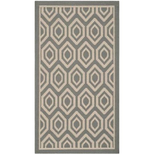 Tapis D'intérieur / Extérieur Contemporain Safavieh Cour Gris - 80 X 150 Cm