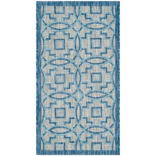 Tapis D'intérieur / Extérieur Contemporain Safavieh Cour Gris - 160 X 230 Cm