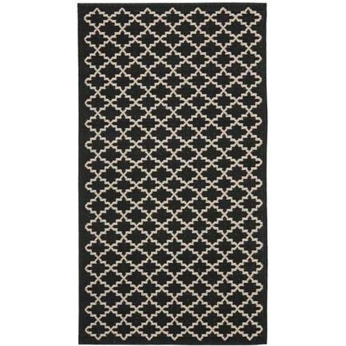 Tapis D'intérieur / Extérieur Treillis Safavieh Cour Noir - 160 X 230 Cm