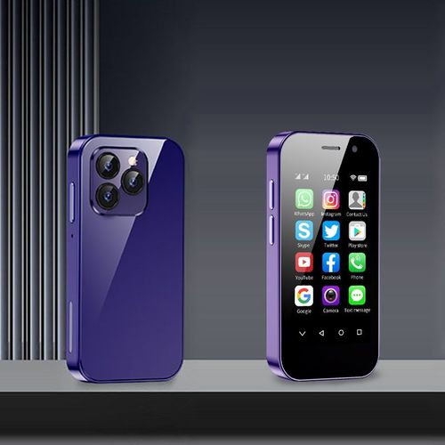 SOYES XS14 PRO Smartphone 3,0 pouces Android 9.0 RAM 3 Go ROM 64 Go 2600 mAh Face ID Dual SIM 4G Petit telephone Violet