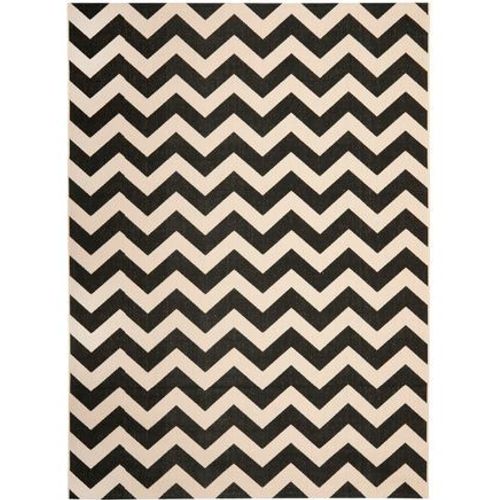 Tapis D'intérieur / Extérieur Chevron Safavieh Cour Noir - 200 X 300 Cm
