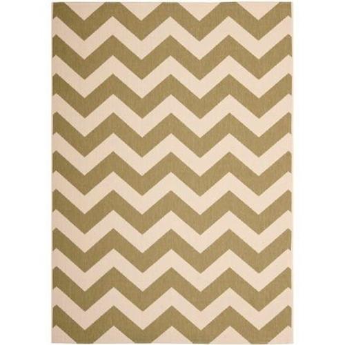 Tapis D'intérieur / Extérieur Chevron Safavieh Cour Vert - 160 X 230 Cm