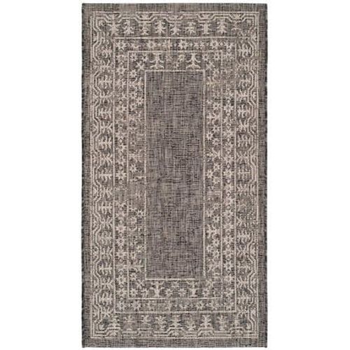 Tapis D'intérieur / Extérieur Contemporain Safavieh Cour Noir - 80 X 150 Cm