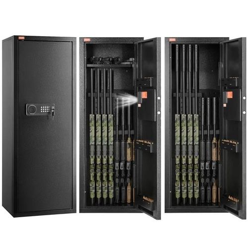 Armoire à 6-8 Fusils-VEVOR-Coffre-Fort pour Armes à Feu 2 Façons de Verrouillage par Clavier Numérique et Clés-Sécurité Domicile