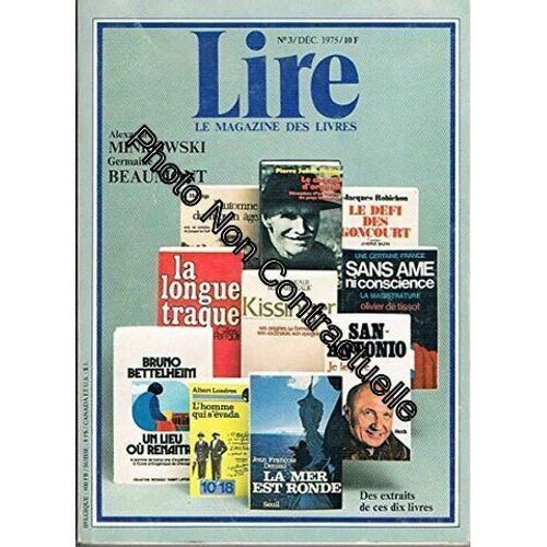 Lire N°3 Dec 1975: Alexandre Minkowski Germaine Beaumont