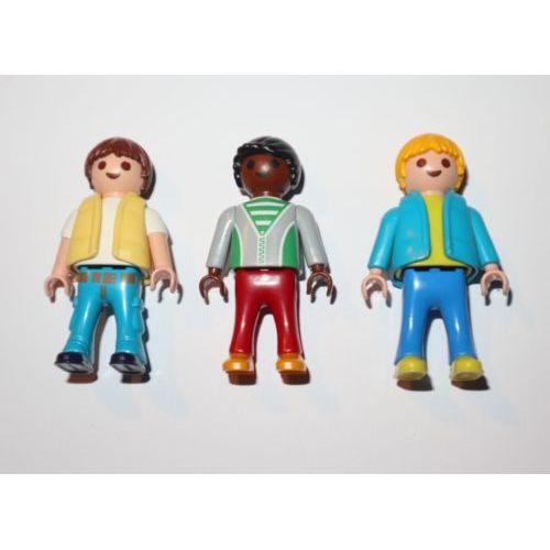 Playmobil Figurine Lot 3 Personnage Enfant Garçon Veste