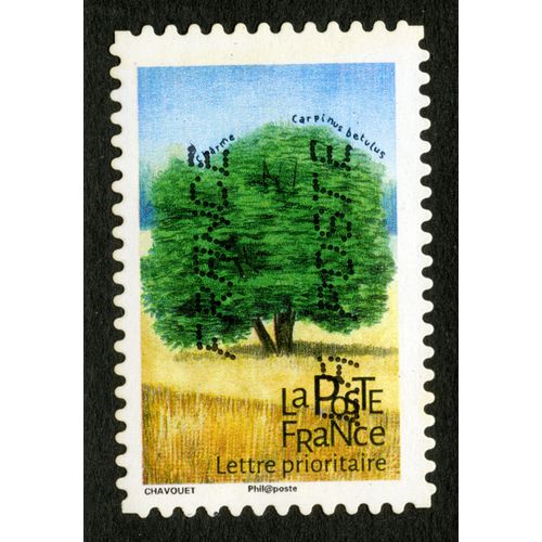 Timbre Oblitéré Charme, Carpinus Betulus, La Poste, France, Lettre Prioritaire, Chavouet