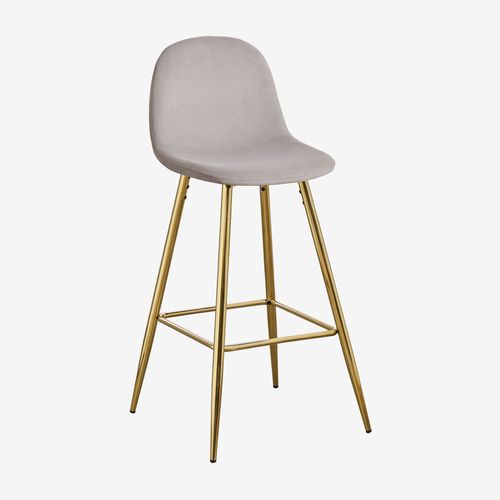 Pack De 2 Tabourets Hauts En Velours Glamm Doré ¿75 Cm