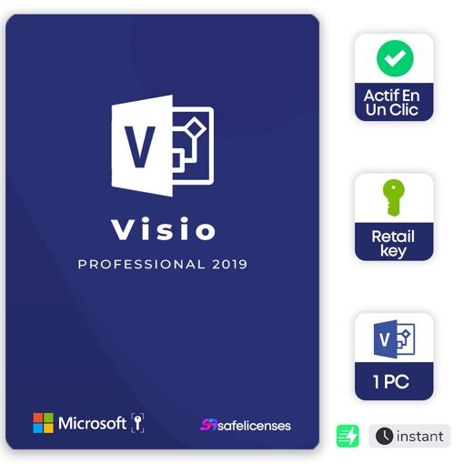 Microsoft Visio Pro 2019- Activation En Un Clic - Cle De Licence A ...