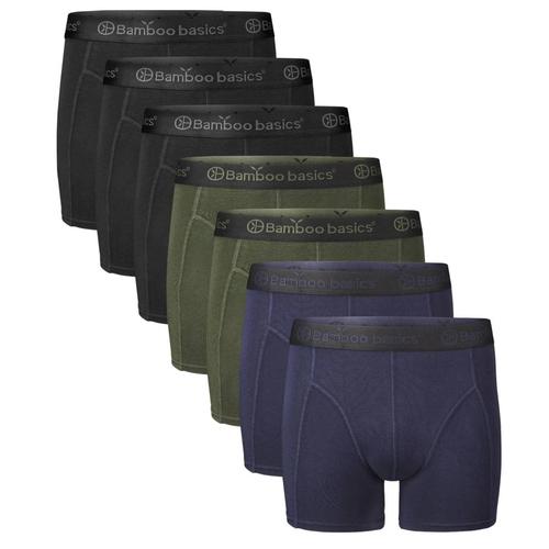 Bamboo Basics Boxer Homme, Pack De 7 - Rico7p, Respirant, Single Jersey Noir/Vert/Bleu M (Medium)