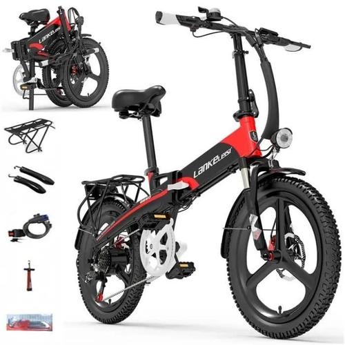 Vélo Électrique Pliant Lankeleisi G660 500w 110km 12.8ah 35km-H Mtb Vélo Électrique Pliant Rouge