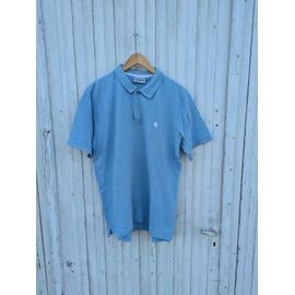 Polo Carhartt Homme - Bleu Ciel Et Logo Blanc - Taille M