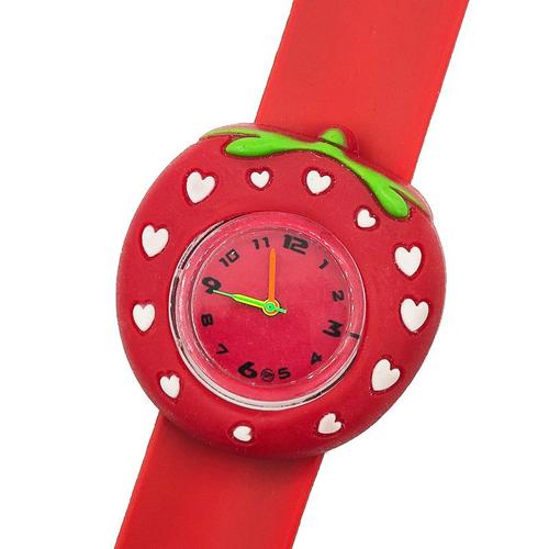 Blanc Montre À Quartz Apple Pour Enfants, Temps D'étude Pour Bébé, Motif D'insectes Et De Fruits, Cadeaux Pour Enfants, Filles Et Garçons