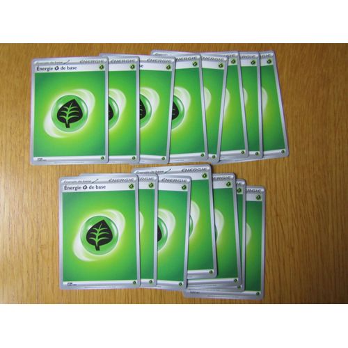 Lot De 15 Cartes Energies Pokémon Plante (Version 2023)