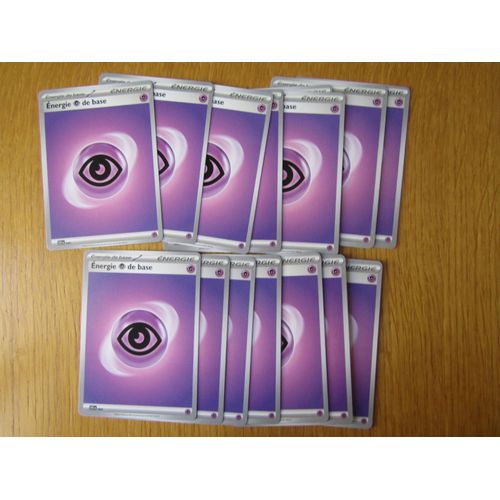 Lot De 15 Cartes Energies Pokémon Psy (Version 2023)