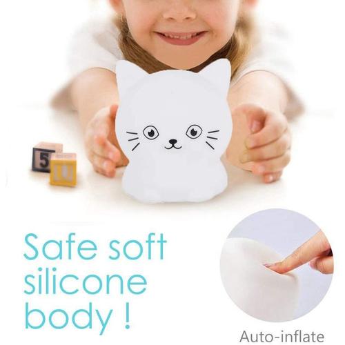 Veilleuse pour enfants, veilleuse chat avec télécommande, lampe