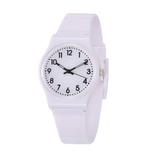 Blanc Montre tanche 30M pour enfants bracelet Transparent pour