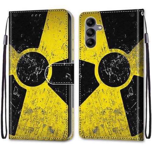 Coque Pour Samsung Galaxy A04s / Galaxy A13 5g - Peinture Couleur Flip Wallet Cover Étui Housse En Cuir À Rabat Invisible Magnét Support Porte Carte Case Pour Galaxy A04s / Galaxy A13 5g Q -Jaune