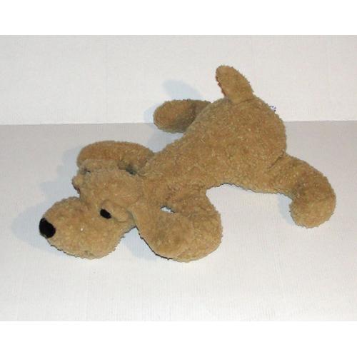 Peluche Chien Marron A Plat Nounours 34 Cm