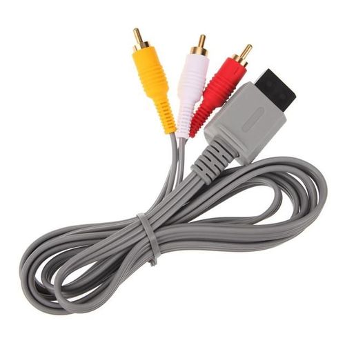 Convient Pour Câble Composite Plaqué Or 1.8 P L3fe Pour Console De Jeu Nintendo Wii Wiiu Audio Vidéo Av Stéréo 3 Rca Cordon Principal