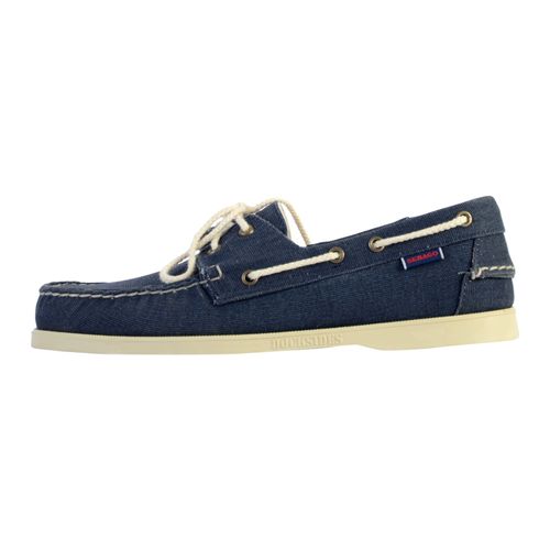 Mocassin Basse Cuir Sebago Portland 10oz Washed Canvas
